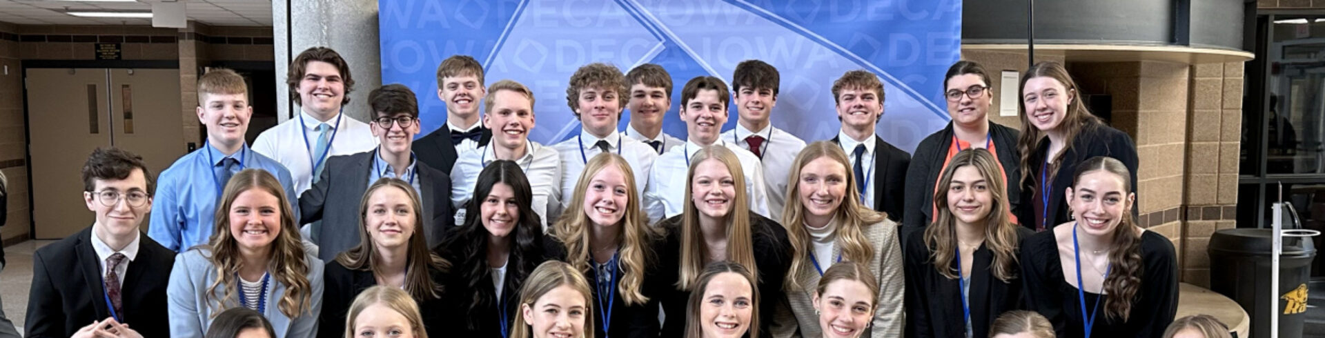 High School DECA students pose at the state competition